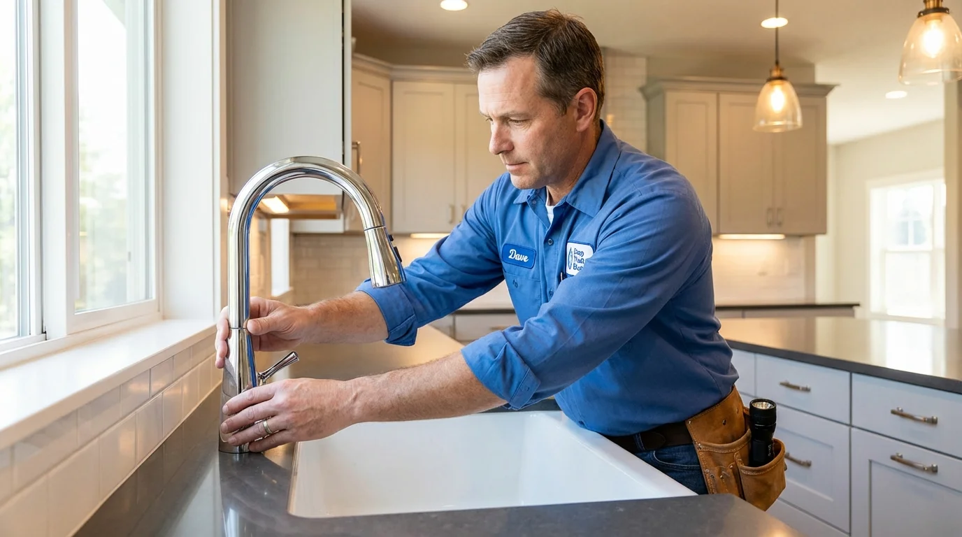 Kitchen faucet installation by Johns Plumbing LLC in Slatington